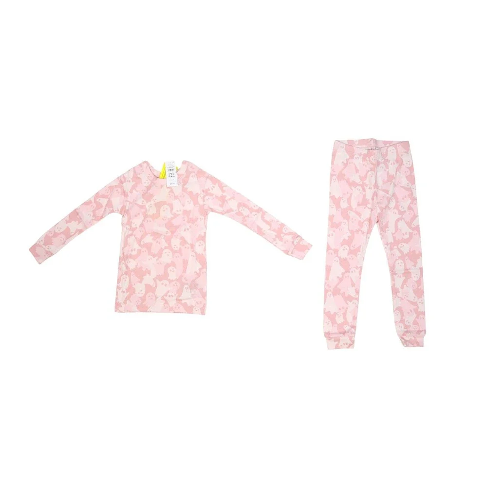 Baby Gap Pajama Set Kids 4 Pink Ghost Print Halloween 2 Piece Sleep Top Pants